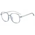 Montura de gafas hexagonal oversize azul claro transparente para mujer, elegante - Gris Transparente