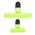 Set of two lime green plastic food bag sealing clips in different sizes for kitchen - L / Green