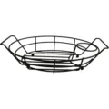 Black wire grill basket detail showing sturdy metal construction and convenient handles for outdoor BBQ. - Multifunctional Basket (30.5X19.5X5CM)