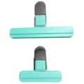 Set of two mint green plastic sealing clips for food snacks and office stationery - S / Tea Green