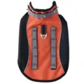 Pet anti-bite spiked vest reflective outdoor dog clothing breathable mesh orange size - Orange Double-Row Spikes Style