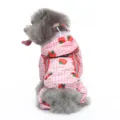 Mignon imperméable pour chien à imprimé fraise rose avec capuche et bandes réfléchissantes. - XS / Fraise