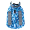Blue camouflage spiked dog harness anti-bite pet vest outdoor training pet clothing - Blue-White Camouflage Four-Row Spikes Handle Style