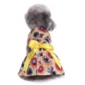 Cute sunflower pet dog dress with yellow bow summer puppy apparel detailed back view look - XS / Yellow