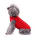 Detailed view of a solid red pet vest for dogs, breathable summer t-shirt for small animals. - S / Red Tank Top CZD51