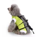Pet dog post-surgery recovery suit detail view with breathable green fabric and black tie straps. - XS / Fluorescent Green