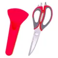 Multi-purpose kitchen scissors with magnetic holder, sharp stainless steel poultry shears for home. - 2.0mm Thick / Off-White
