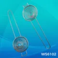 Edelstahl spiralförmiger Schneebesen Detailansicht, zeigt robustes Drahtküchenwerkzeug Design. - Doppelring-Trennungsstil (WS6102)