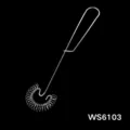 Nahaufnahme Detail des Edelstahl Spiral Schneebesen Kueche Backen Werkzeug zum Eier. - Flachkopf-Stil (WS6103)