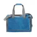 Foldable pet carrier bag for outdoor travel, portable dog and cat travel crate in blue. - Blue Single Bag (XBD29) / M / Blue (Without Trolley)