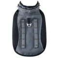 Grey Spiked Dog Vest Anti-Bite Pet Clothing with D-Ring for Small Dogs Outdoor Sports - Grey-Black Double-Row Spikes Style