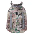 camouflage spiked dog vest anti-bite outdoor pet clothing breathable durable puppy harness - Green Camouflage Double-Row Spikes Style