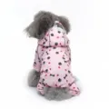 Imperméable pour chien à quatre pattes avec motif d'empreintes et bandes réfléchissantes. - XS / Os de Coeur
