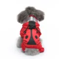 Manteau de pluie rouge pour animal de compagnie imperméable à quatre pattes avec jolie capuche - XS / Coccinelle
