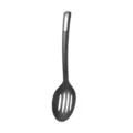 Black nylon slotted spoon, heat resistant kitchen cooking tool for non-stick cookware. - Slotted Spoon