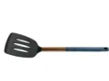 Blue Handle Nylon Slotted Spatula Non-Stick Cookware Turner Kitchen Cooking Utensil - Slotted Turner with Plastic Copper-Colored Handle