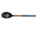 Nylon slotted spoon cooking kitchen utensil with ergonomic handle and hanging hole design - Plastic & Copper Handle Slotted Spoon
