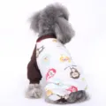 Süßer Cartoon-Affen-Druck Haustier-Vierbeiner-Schlafanzug, bequeme Baumwollhundekleidung. - M / Vierbeiniger Jumpsuit (Affen-Druck)