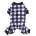 Morbido pigiama in peluche per cani a scacchi bianchi e neri vestiti per animali - Taglia S / Tute intere / SY65 Quadri Bianchi e Neri