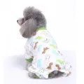 Süßer Baumwoll-Vierbeiner-Schlafanzug mit buntem Dino-Print, warme gemütliche Haustierkleidung. - M / Vierbeiniger Jumpsuit (Dinosaurier-Druck)