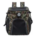 Vorderansicht des Tarn-Haustierrucksacks mit integriertem LED-Licht und atmungsaktivem Netz - Grünes Camo
