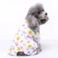 Süsser Hunde Schlafanzug vierbeiniger Baumwoll Haustier Overall für kleine Hunde Teddy - M / Vierbeiniger Jumpsuit (Rotes Pferd Druck)