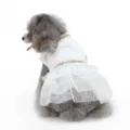 Robe de princesse en dentelle blanche pour chien tutu tulle fête de mariage vêtement animal. - LF18 blanc