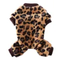 Pigiama in morbido peluche maculato per cani, abbigliamento domestico autunno-inverno - Taglia S / Tute intere / SY81 Leopardo