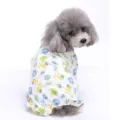 Niedlicher Baumwoll-Schlafanzug für kleine Hunde kuschelige Haustierkleidung Vierbeiner - M / Vierbeiniger Jumpsuit (Blaues Pferd Tier-Druck)