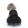 Elegant black sparkly pet dress for dogs, featuring a pearl collar and mesh hem, ideal for parties. - XS / Black
