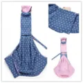 Portable single-shoulder pet carrier bag, breathable blue bow pattern dog sling bag. - Bow Single Pouch with Adjustable Shoulder Strap XBD171