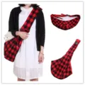 Red black plaid pet sling carrier, breathable puppy bag for small dogs and cats outdoor travel. - Red and Black Plaid Phone Pouch Adjustable XBD178