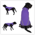 Large dog winter coat in purple with reflective strips, windproof warm pet apparel. - S / DZ213 Purple
