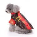 Traditioneel rood en zwart Chinees Tang-pak voor honden met feestelijk borduursel - M / Tops / Zwart (TZ33)