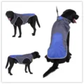 Large dog winter coat windproof reflective pet apparel warm jacket for large dogs sku - S / DZ207 Blue and Gray