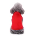 Vue détaillée du tissu de gilet pour chien sans manches rouge uni, article simple. - T-shirt rouge CZD56