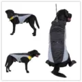 Large dog winter coat reflective waterproof warm puffer jacket outdoor pet apparel vest - S / DZ218 Black