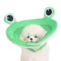 Cute frog plush pet recovery collar Elizabethan cone for dogs cats soft healing protective - Frog (YLSB04)