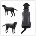 Durable waterproof reflective winter dog coat jacket with warm lining for large dogs. - DZ216 Black