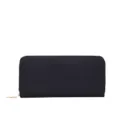 Elegante schwarze Damen-Geldbörse mit Saffiano-Struktur und goldenem Reißverschluss-Detail - Schwarz