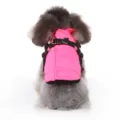 Bright pink padded winter dog jacket with integrated harness and buckle for small dogs - XS / Rose Red (DZ220)