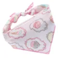 Schattige roze bandana voor huisdieren met cupcake- en ijsillustraties voor kleine honden - L / 73*50*50cm / Verjaardagstaart Roze (SJJ41)