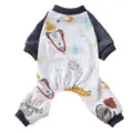 Weicher Baumwoll-Schlafanzug für Hunde mit Raketen-Print und dunkelblauen Bündchen - XS / 飞船款式