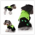 Drôle de costume de sorcière d'Halloween pour chien, vêtement mignon pour chiot avec chapeau. - SDZ104 noir avec vert