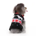 Pull de Noël pour chien col roulé vêtements chauds pour animaux hiver chiot motif renne - M / Noir