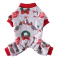 Christmas pet four-leg clothes grey plush dog jumpsuit with cute hedgehog print design - SDZ117 Christmas Hedgehog Apricot