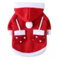 Christmas pet dog hoodie red fleece costume cute puppy winter clothes with hood and pockets - SDZ128 Christmas Little Red Riding Hood Cap & Gloves - Red