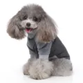 Grey turtleneck dog sweater pet clothes warm autumn winter pet apparel puppy outfit - S / Gray