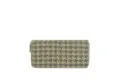 Elegante pochette da donna in lino con un classico motivo pied de poule nero e beige - Kaki