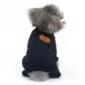Accogliente pigiama in pile per cani autunno inverno tutina a quattro zampe con disegno di orso - Blu Marino